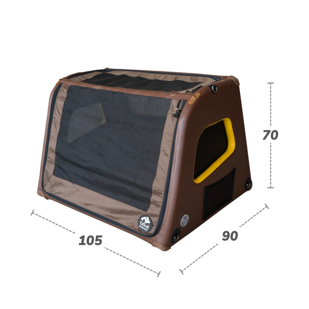 La malle box pour chien TAMI XL et ses dimensions (largeur x profondeur x hauteur) en détail.