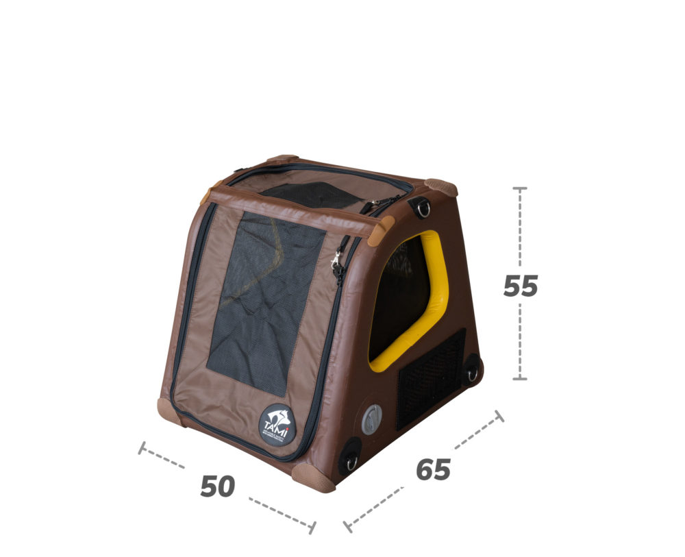 Die TAMI Hundebox Kofferraum XS und ihre Maße (Breite x Tiefe x Höhe) im Detail.