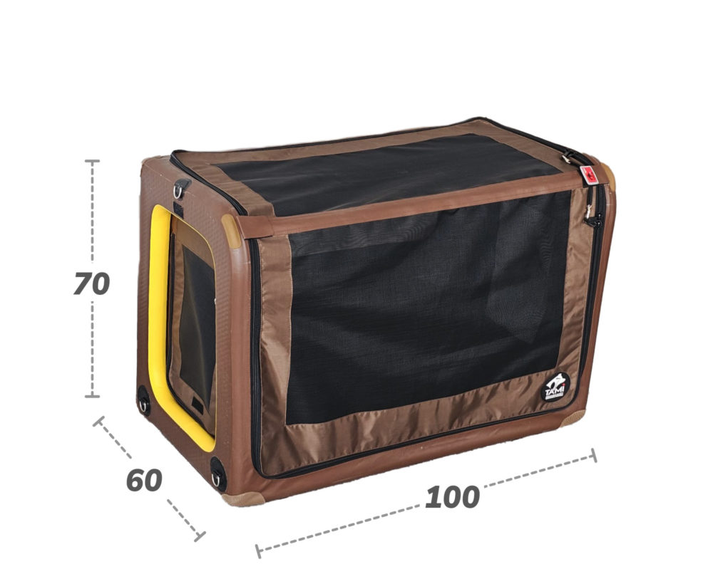 Die TAMI Hundebox Rücksitz L und ihre Maße (Breite x Tiefe x Höhe) im Detail.